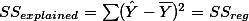 $SS_{explained} = \sum (\hat Y-\overline{Y})^2 = SS_{reg} $